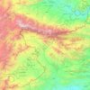 Carte topographique Kurram Agency, altitude, relief
