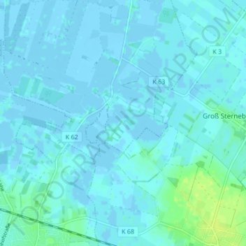 Carte topographique Groß Neuland, altitude, relief