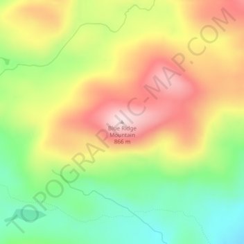 Carte topographique Blue Ridge Mountain, altitude, relief