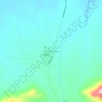 Carte topographique Tomarrazón, altitude, relief