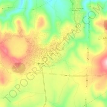 Carte topographique Tounane, altitude, relief
