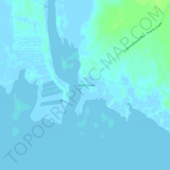 Carte topographique Puerto Chale, altitude, relief