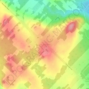 Carte topographique Saint-Pamphile, altitude, relief