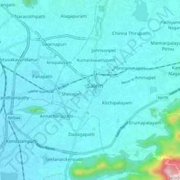 Carte topographique Fort, altitude, relief