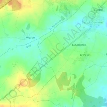 Carte topographique Les Ondées, altitude, relief