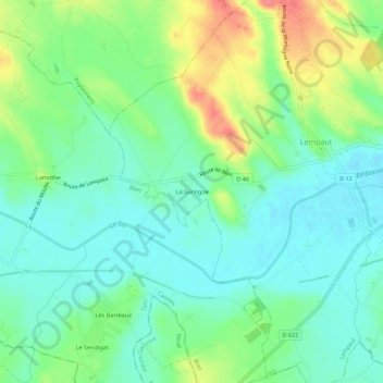 Carte topographique La Garrigue, altitude, relief