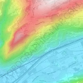 Carte topographique Flanthey, altitude, relief