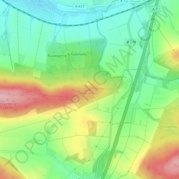 Carte topographique Harzhorn, altitude, relief