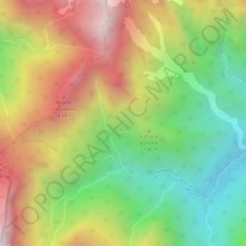 Carte topographique Vallons, altitude, relief