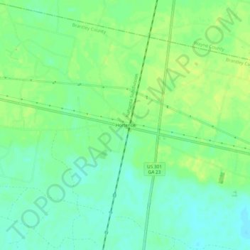 Carte topographique Hortense, altitude, relief