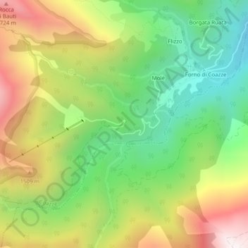 Carte topographique Cara'd Taié, altitude, relief
