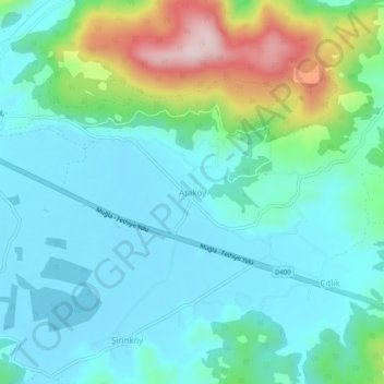 Carte topographique Ataköy, altitude, relief