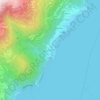 Carte topographique Acquaseria, altitude, relief