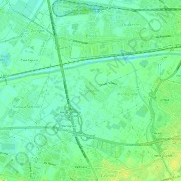 Carte topographique Ugnano, altitude, relief