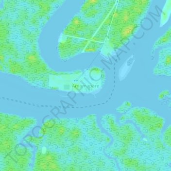 Carte topographique Amamapare, altitude, relief