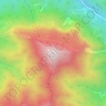 Carte topographique Mt. Buko, altitude, relief