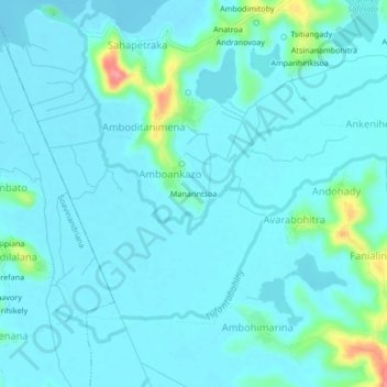 Carte topographique Manarintsoa, altitude, relief