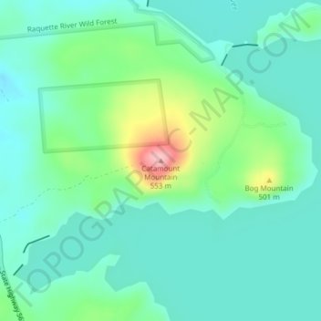 Carte topographique Catamount Mountain, altitude, relief