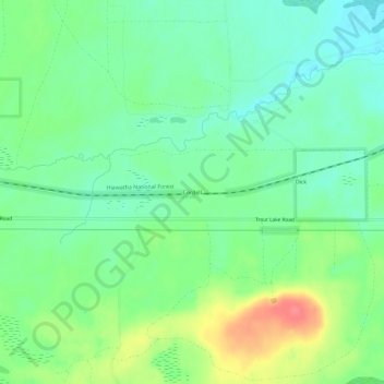 Carte topographique Cordell, altitude, relief