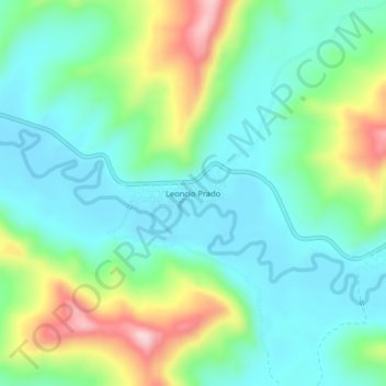 Carte topographique Leoncio Prado, altitude, relief