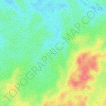 Carte topographique Gorar, altitude, relief