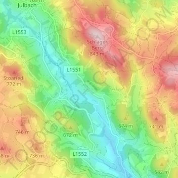Carte topographique Vorderschlag, altitude, relief
