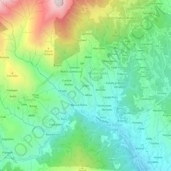 Carte topographique Crolle, altitude, relief