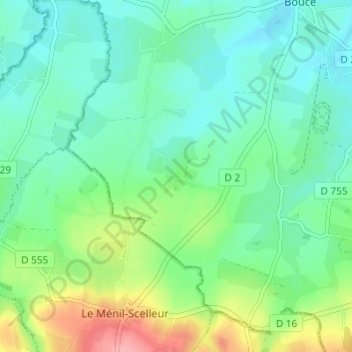 Carte topographique La Frênaie, altitude, relief
