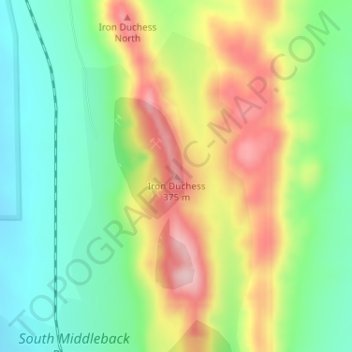 Carte topographique Iron Duchess, altitude, relief