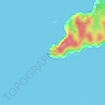 Carte topographique Punta Barranco, altitude, relief