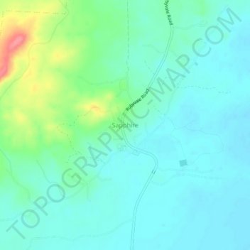 Carte topographique Sapphire, altitude, relief