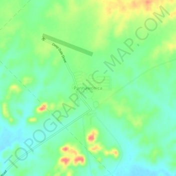 Carte topographique Pannawonica, altitude, relief