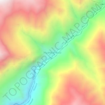 Carte topographique Huancahuasi, altitude, relief