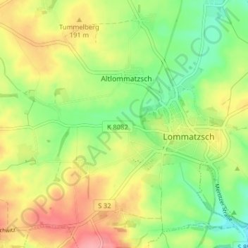 Carte topographique Messa, altitude, relief