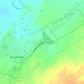 Carte topographique Noflaye, altitude, relief