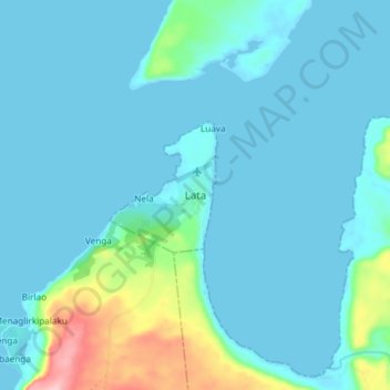 Carte topographique Lata, altitude, relief