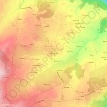Carte topographique La Chapelle, altitude, relief