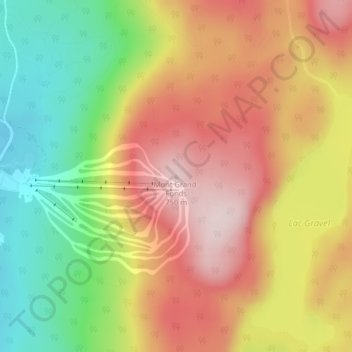 Carte topographique Mont Grand-Fonds, altitude, relief