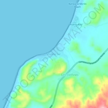 Carte topographique Punta Sal, altitude, relief