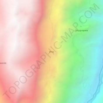 Carte topographique Shita, altitude, relief