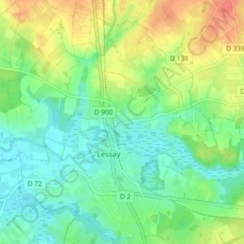 Carte topographique Sainte-Opportune, altitude, relief