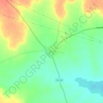 Carte topographique Salse, altitude, relief