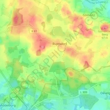 Carte topographique Anschottredder, altitude, relief