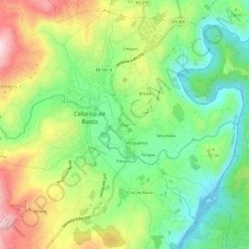 Carte topographique Cruz, altitude, relief