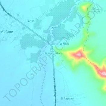 Carte topographique Desmotadora, altitude, relief