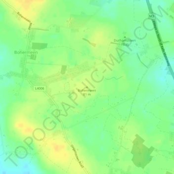 Carte topographique Bohermeen, altitude, relief