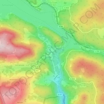 Carte topographique Eisenbreche, altitude, relief