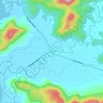 Carte topographique Looc, altitude, relief