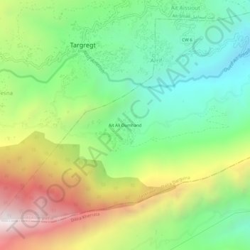 Carte topographique Ait Ali Oumhand, altitude, relief