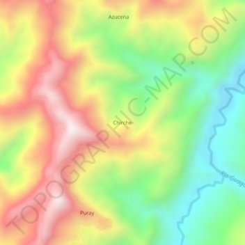 Carte topographique Chirche, altitude, relief